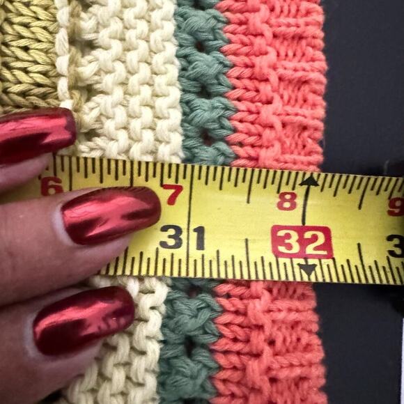 Zara Crochet Knit Dress Sleeveless Collared Colorful Stripes Mini Size Large - Picture 10 of 10